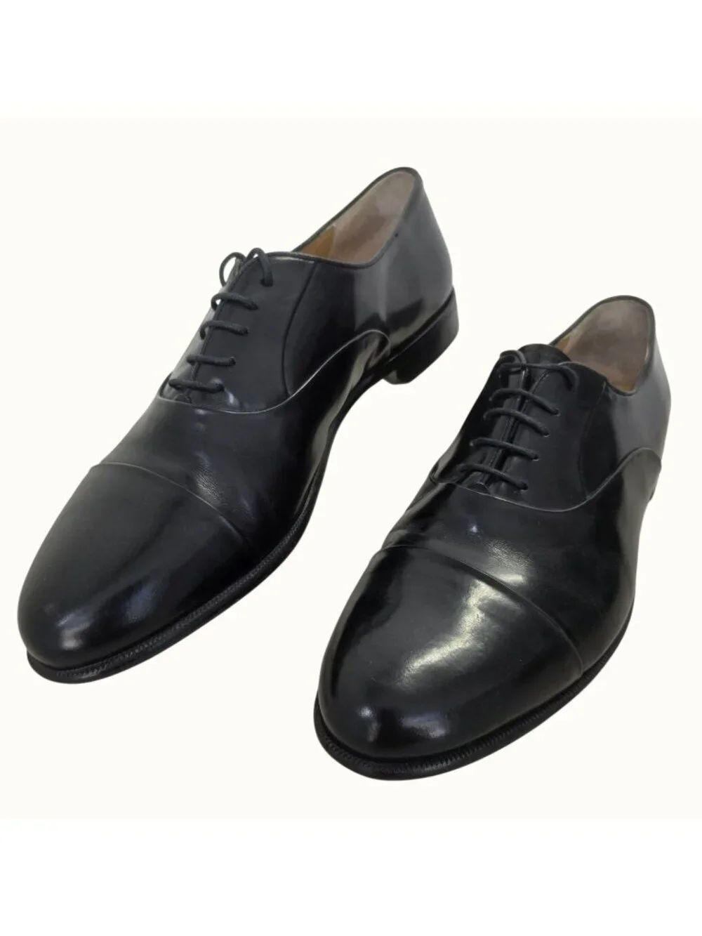 Nordstrom Mens Black Leather Oxford Shoes Size 13W Handmade in Italy Y2K